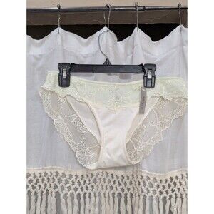 NWT Sophie b. Ivory And Light Green Panty Lace Back Bikini Size Large